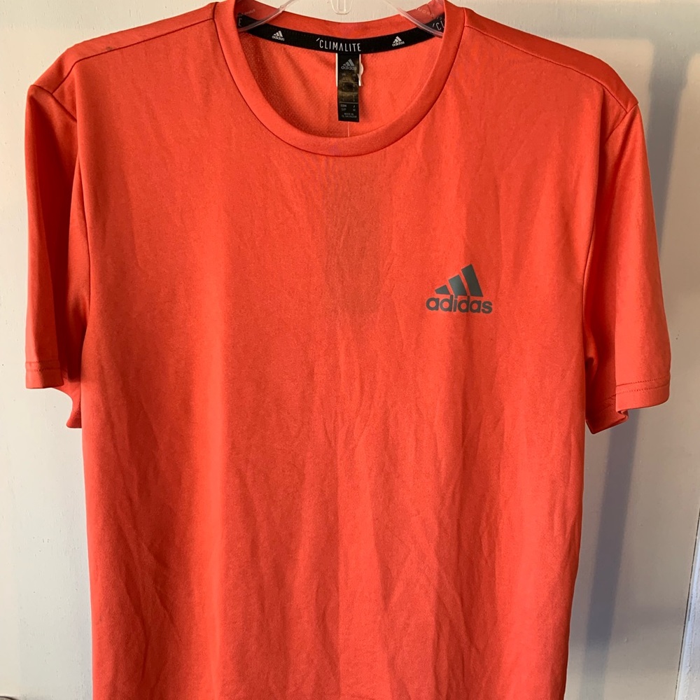 Adidas Climacool Tshirt Orange Tee Athletic Size S